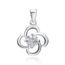 Срібна підвіска Конюшина з фіанітом (SP00868-P/12/1)