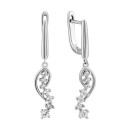 Срібні сережки-підвіски з фіанітами (SZDE00325)