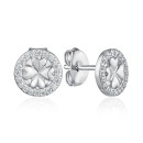 Срібні пусети Конюшина з фіанітами SZDE00361-E/12/1