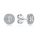 Срібні пусети Конюшина з фіанітами SZDE00518-E/12/1