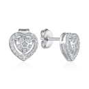 Срібні пусети Серце з фіанітами SZDE00550-E/12/1