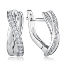 Срібні сережки з фіанітами SZDE05007-E/12/1