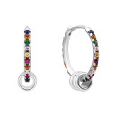 Срібні сережки-конго з фіанітами (SZDE13740)