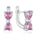 Срібні сережки Бантик з фіанітами SZDE15094-E/12/1504