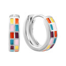 Срібні сережки-конго з емаллю (SZDE16575)