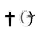 Срібні сережки-конго Хрестики з емаллю (SZDE20166)