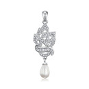 Срібна підвіска з перлиною і фіанітами SZDP00499-P/12/4918