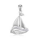 Срібна підвіска Парусник з фіанітами SZDP00547-P/12/1