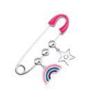 Срібна булавка з емаллю та фіанітами (SZDX00285)