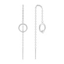 Срібні сережки-протяжки з фіанітами (SZE244)