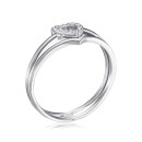 Срібна каблучка Серце з фіанітами TA03981-R/12/1