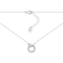 Срібне кольє з перламутром та фіанітами (TC05581)