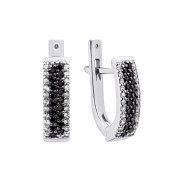 Срібні сережки з фіанітами (2701чб/9р-CZ)