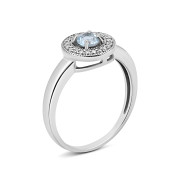 Срібна каблучка з топазом і фіанітами (824К.т.Rh)