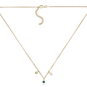 Срібне кольє з перлиною та фіанітами CLT_12006-K/20/21077