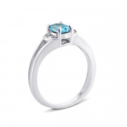 Срібна каблучка з топазом swiss і фіанітами (Тд0056/топsw-R)