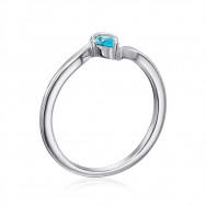 Срібна каблучка з блакитним фіанітом (001366/12/1/3187)