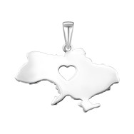 Срібна підвіска Україна (1422П.Rh)