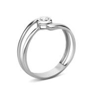 Срібна каблучка з діамантом (1881/1р-BR)