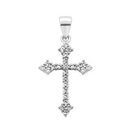 Срібний хрестик з фіанітами (1PE69527)