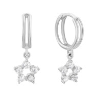 Срібні сережки-підвіски з фіанітами (1EA103716)