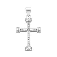 Срібний хрестик з фіанітами (1PE41927)