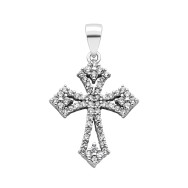 Срібний хрестик з фіанітами (1PE64670)