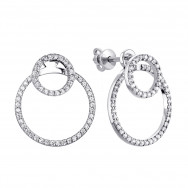 Срібні сережки-пусети з фіанітами (20632)