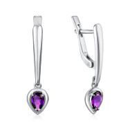 Срібні сережки з аметистом 2394/1р-AMET