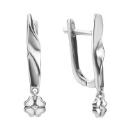 Срібні сережки-підвіски з діамантами (2548/1р-BR)