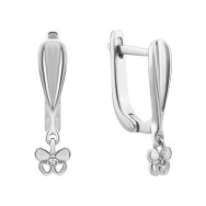 Срібні сережки-підвіски з діамантами (2549/1р-BR)