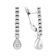 Срібні сережки з діамантами (2560/1р-BR)