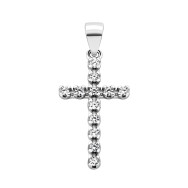Срібна підвіска Хрестик з фіанітами (2P11143-CZ)