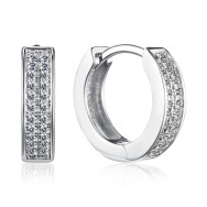 Срібні сережки-конго з фіанітами 2E11527-E/12/1