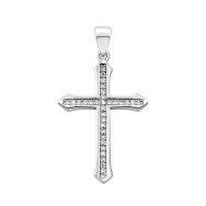 Срібний хрестик з фіанітами (2P16044)