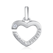 Срібна підвіска Серце з фіанітами 2P18808-P/12/1
