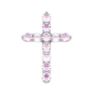 Срібний хрестик з сапфіром (3011/1р-PSPH)