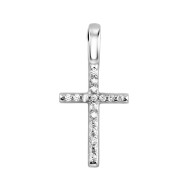 Срібний хрестик з фіанітами (3015/1р-CZ)