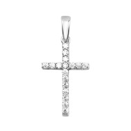 Срібний хрестик з фіанітами (3016/1р-CZ)