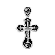 Срібний хрестик Розп'яття Христа з емаллю (3123 Р)