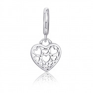 Срібная намистина шарм «Серце» без вставки (35130/12/1)
