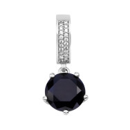 Срібна підвіска з сапфіром і фіанітами (3703р-NSPH)