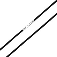 Ювелірний шнурок зі срібним замком (3мм Black Rod ш)