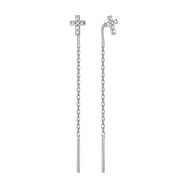 Срібні сережки-підвіски Хрестики з фіанітами (500901-СРл.к)