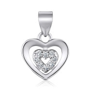 Срібна підвіска Серце з фіанітами 5P19187-P/12/1