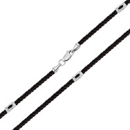 Ювелірний шнурок зі срібним замком (6853)