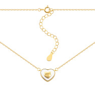 Срібне позолочене кольє Серце з перламутром (7D16017-GD)