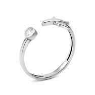 Фалангова срібна каблучка з фіанітом (81142б)