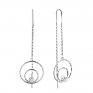 Срібні сережки-протяжки з фіанітом (82810б)