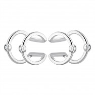 Срібні сережки-кафи з фіанітом (82814б)